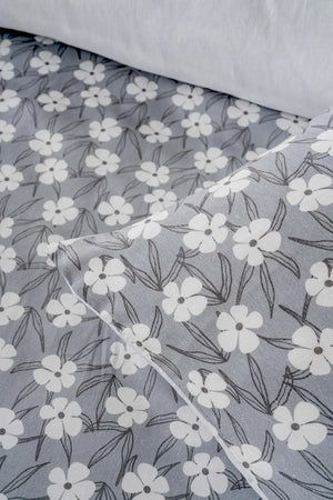 Henna Grey Outlet Double Duvet Cover Set – Cotton