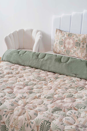 Ethnic Palace Double-Sided Daisy Quilted Quilt - 200x215 cm