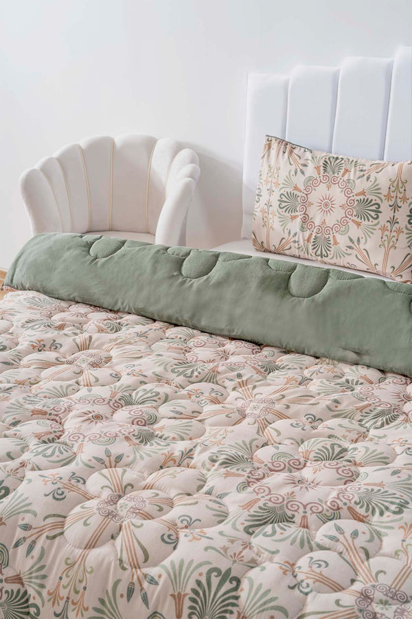 Ethnic Palace Double-Sided Daisy Quilted Quilt - 200x215 cm