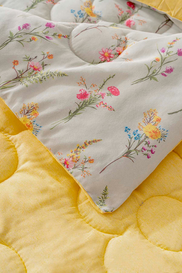 Begonvil Double-Sided Daisy Quilted Quilt - 200x215 cm