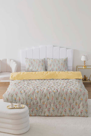 Begonvil Double-Sided Daisy Quilted Quilt - 200x215 cm