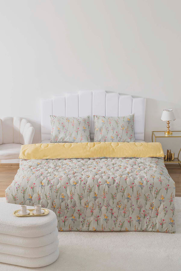 Begonvil Double-Sided Daisy Quilted Quilt - 200x215 cm