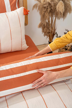 Eva Copper  %100 Cotton 7 Piece Double Bedspread & Bedding Set