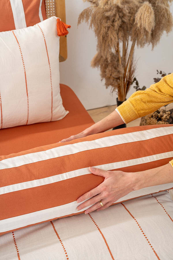 Eva Copper  %100 Cotton 7 Piece Double Bedspread & Bedding Set