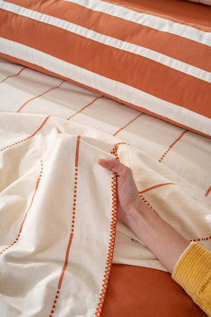 Eva Copper  %100 Cotton 7 Piece Double Bedspread & Bedding Set