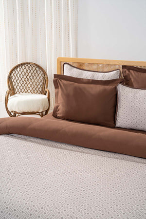 Silvano Brown Double %100 Cotton 7 Piece Bedspread & Bedding Set