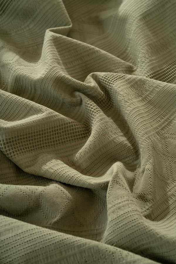 Tziana Khaki Green Double Jacquard Bedspread Set – 3 Piece Bedding Set